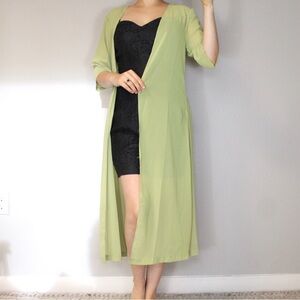 Open Front Midi Cardigan Sweater Duster